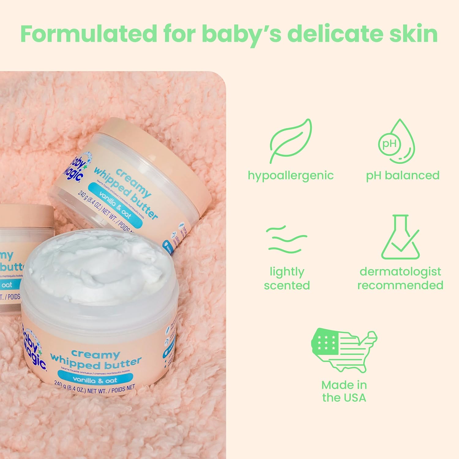 Baby Magic Creamy Whipped Butter Vanilla Oat, 8.4 Oz