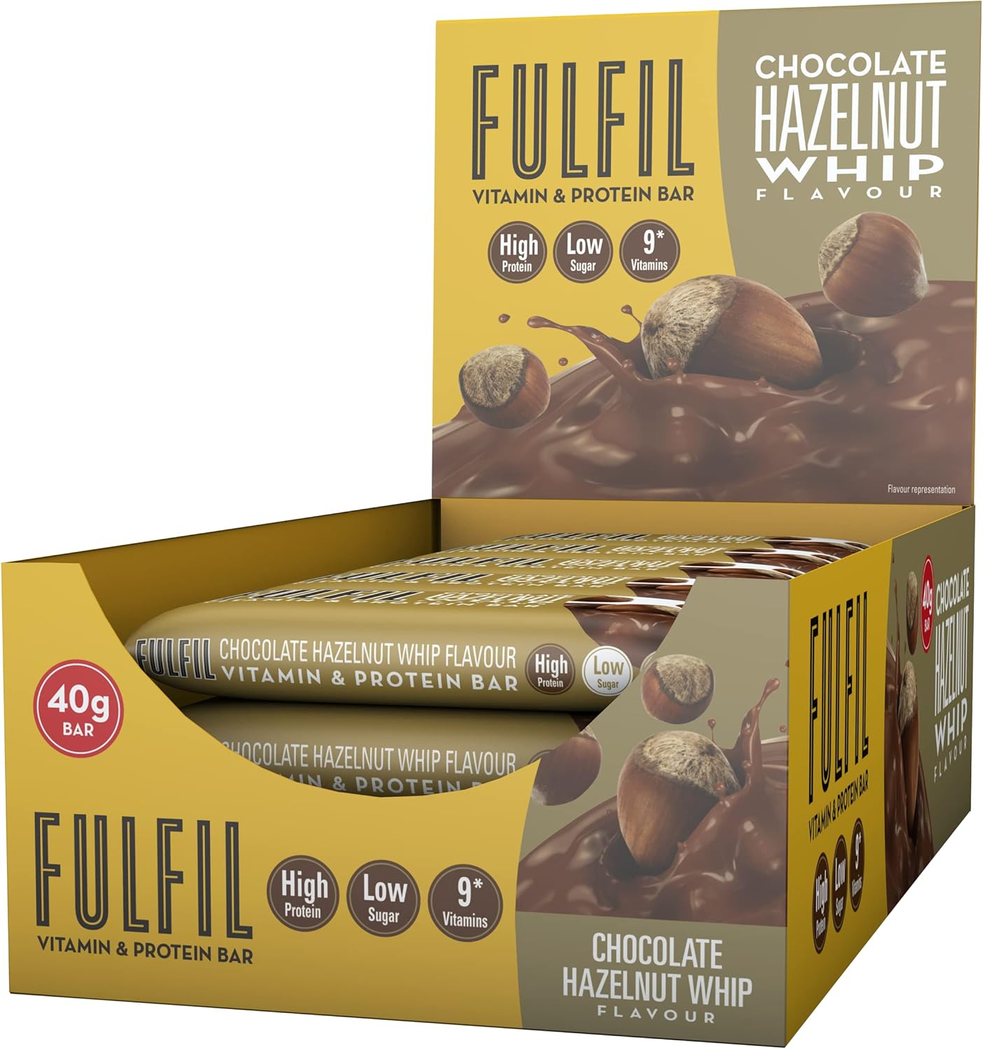 Fulfil Vitamin And Protein Bars (15 X 40 G Bars) — White Chocolate Cookies And Cream Flavour — 15G High Protein, 9 Vitamins, Low Sugar