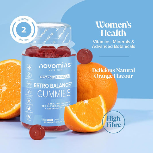 Novomins Estro Gummies – Womens Multivitamins - With Vitamin D, B6, B12, Maca & Kale Extract, Inulin - 60 Vegan Gummies