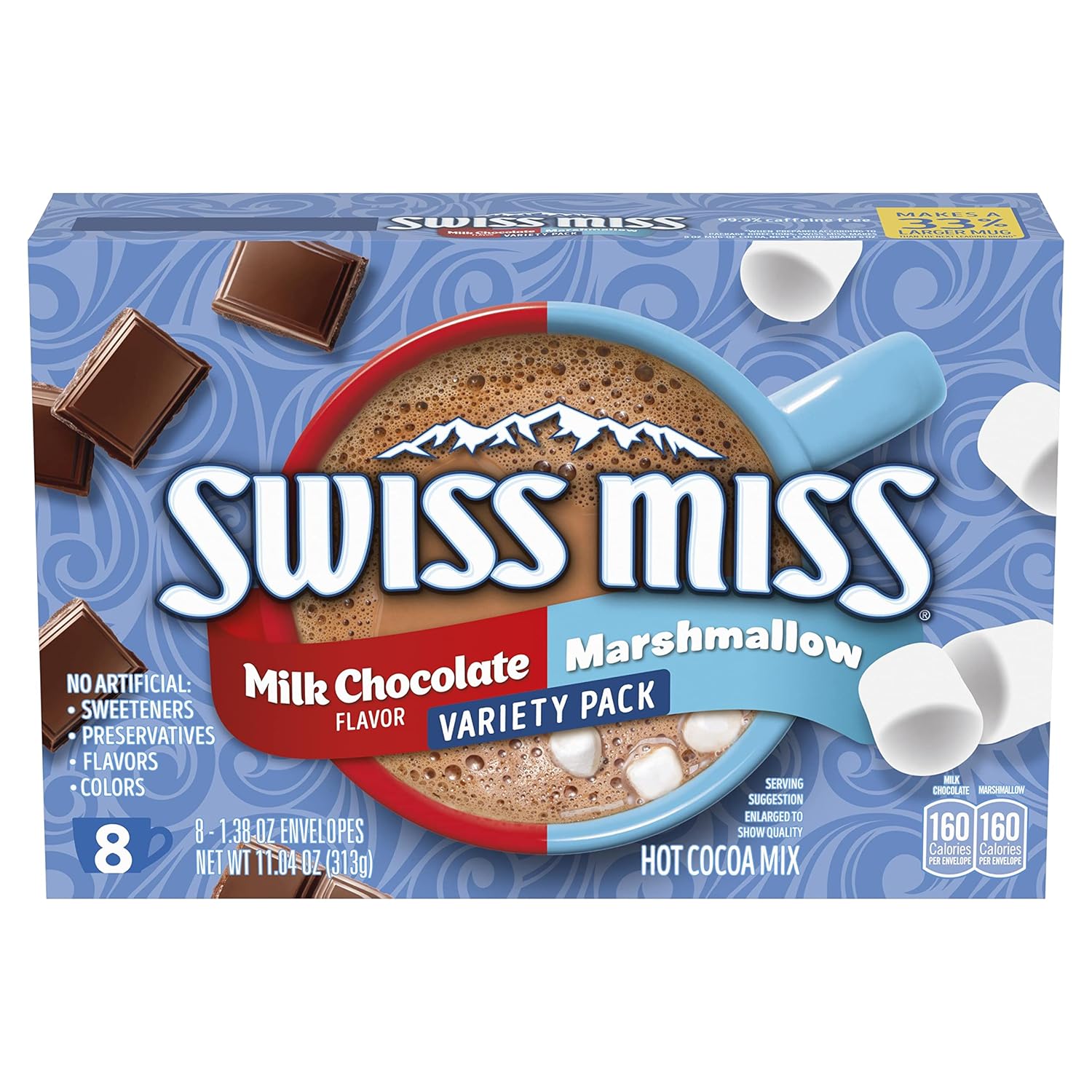 Swiss Miss Variety Pack Hot Cocoa Mix, 8 Count 11.04 Oz 12-Pack