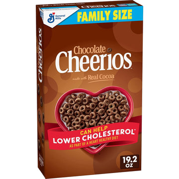 Chocolate Cheerios Cereal, Limited Edition Happy Heart Shapes, Heart Healthy Cereal With Whole Grain Oats, Family Size, 19.2 oz