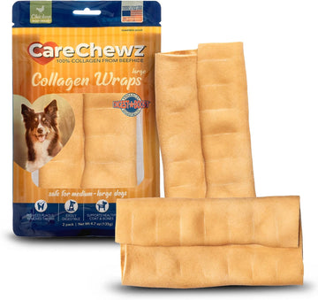 Pet Factory Carechewz Collagen 6-7" Large Wraps Dog Chew Treats - Chicken Flavor, 2 Count/1 Pack