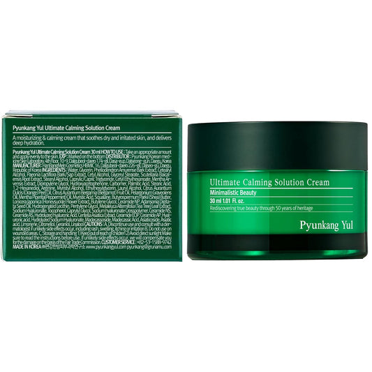 [Pky] Pyunkang Yul Ultimate Calming Solution Cream For Sensitive Skin With Patented Ingredients, Moisturizer Intensely Calms & Soothes Redness With Cica & Tea Tree, Korean Skincare (1.01 Fl. Oz, 30Ml)