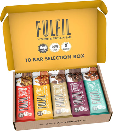 Fulfil Vitamin And Protein Bars (10 X 55 G Bars) — Exclusive 10 Bar Selection Box — 20 G High Protein, 9 Vitamins, Low Sugar