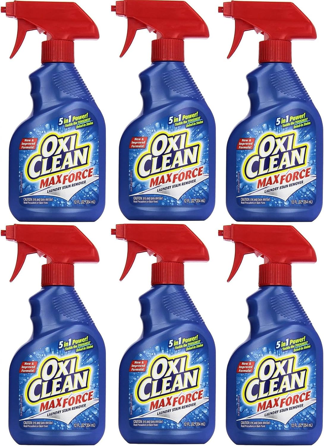 OxiClean Max Force Laundry Stain Remover Spray, 12 Fl Oz (Pack of 6) : Health & Household