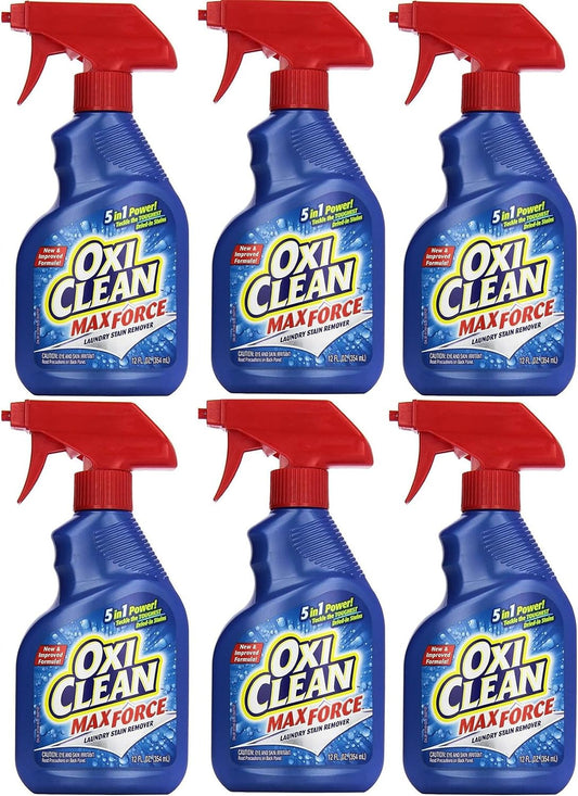 OxiClean Max Force Laundry Stain Remover Spray, 12 Fl Oz (Pack of 6) : Health & Household