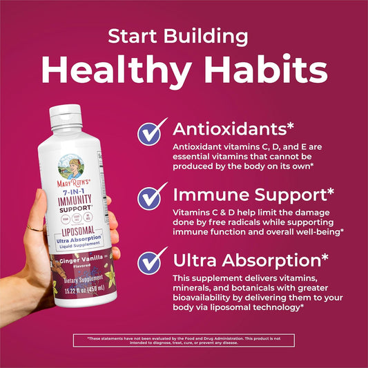 Maryruth Organics Elderberry Liquid With Vitamin C And Zinc For Adults & Kids | 7 In 1 Immune Support & Defense Liquid Vitamins | Vegan | Gluten Free | Non-Gmo | 30 Servings
