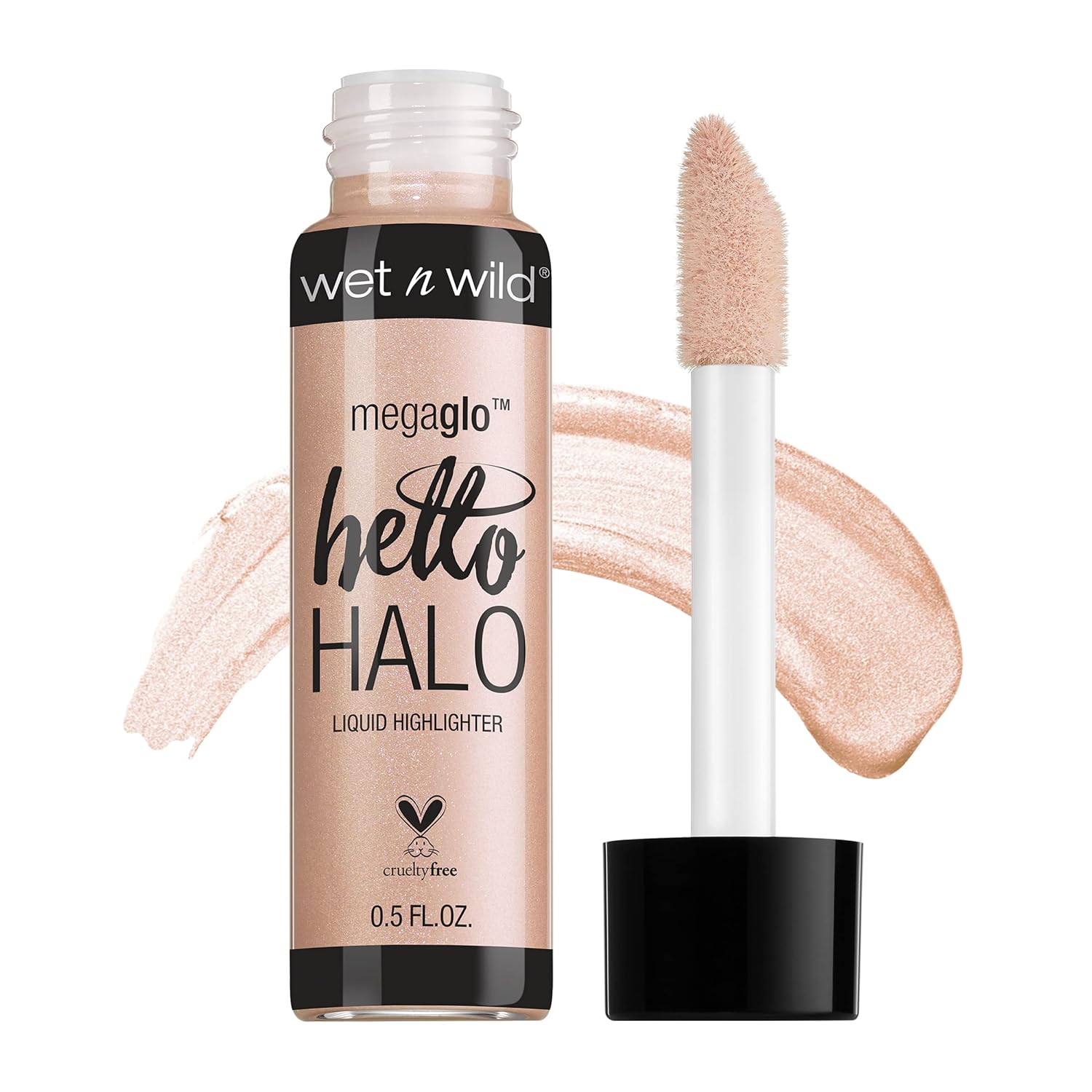 Wet N Wild Megaglo Hello Halo Liquid Highlighter Makeup, Shimmer, Rose Gold Halo, Goodbye