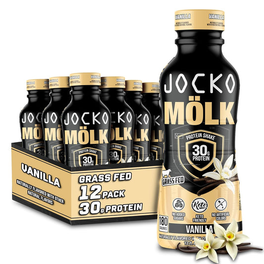 Jocko Molk Rtd Protein Shakes Bundle - Vanilla & Sweet Cream Coffee (24 Pack)