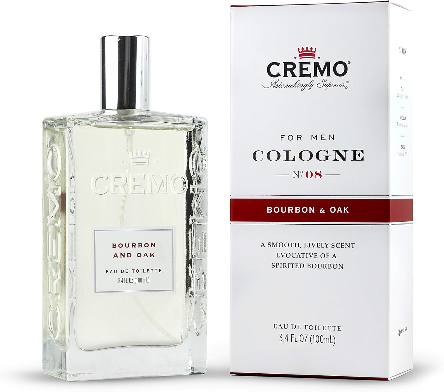 Cremo - Bourbon & Oak Eau De Toilette For Men - Spicy Fragrance - Spray 100Ml - Gift For Men