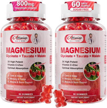 2Pack Magnesium Glycinate Gummies 500Mg,Magnesium Potassium Supplement With Taurate, Malate, For Sleep,Relaxation,Calm, Muscle & Cardio Support,Self Care Gifts,Relaxation Gifts For Women