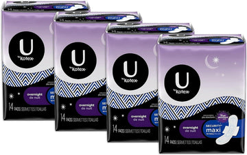 U by Kotex Security Maxi Pads, Overnight 14 ea (Pack of 4)