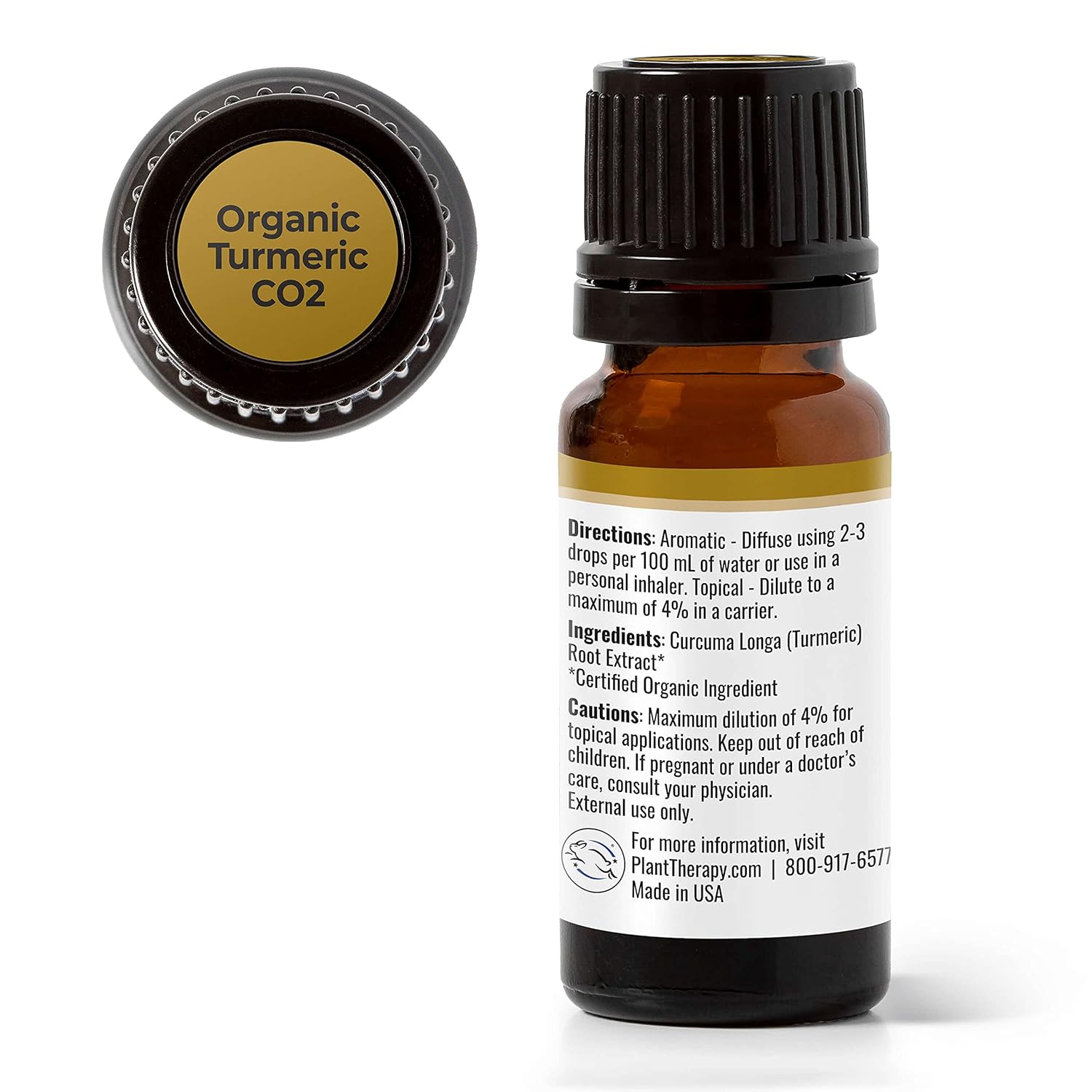 Plant Therapy USDA Certified Organic Turmeric CO2 Essential Oil 10 mL (1/3 oz) 100% Pure, Undiluted, Therapeutic Grade : Health & Household