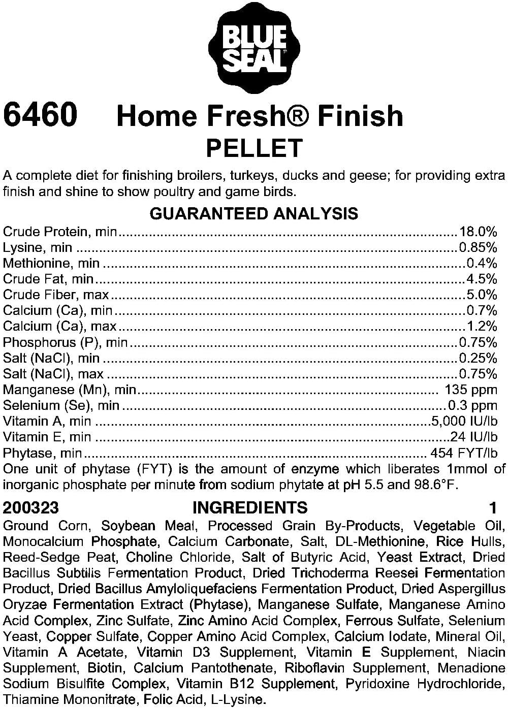 HOME FRESH Chicken Feed | Complete Nutrition for Home and Farm Poultry, High Energy and Low Fiber Chicken Food, Poultry Finish, Pellets | 50 Pound Bag : Pet Supplies