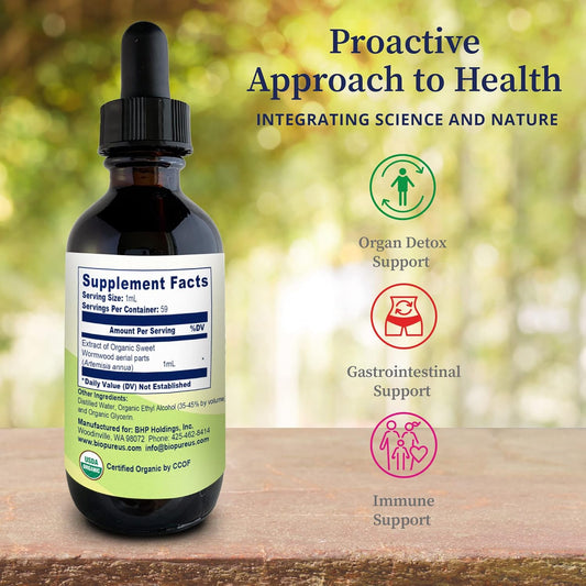 Biopure Artemis – Herbal Extract Of Artemisia Annua Or Sweet Wormwood With Bioactive Compounds For Immune System, Gut Health, Genitourinary Function, Microbiome Balance, & Overall Wellness – 2 Fl Oz