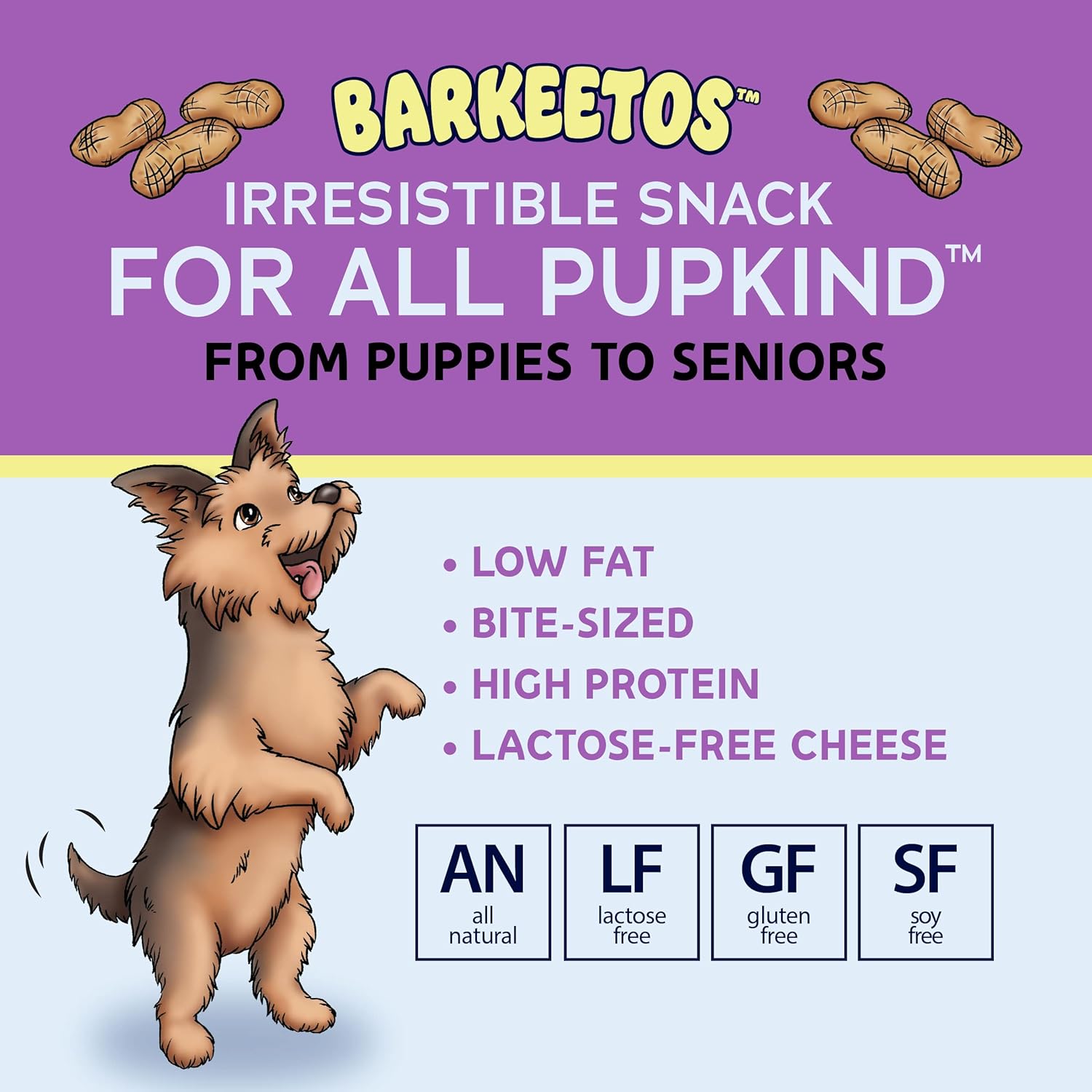 Barkeetos Peanut Butter | Made With Real Himalayan Cheese And Peanuts |Protein Rich - Lactose Free - Gluten Free - Grain Free | Usa Made | For All Breeds | 3 Oz Of Droolicious, Crunchy Goodness