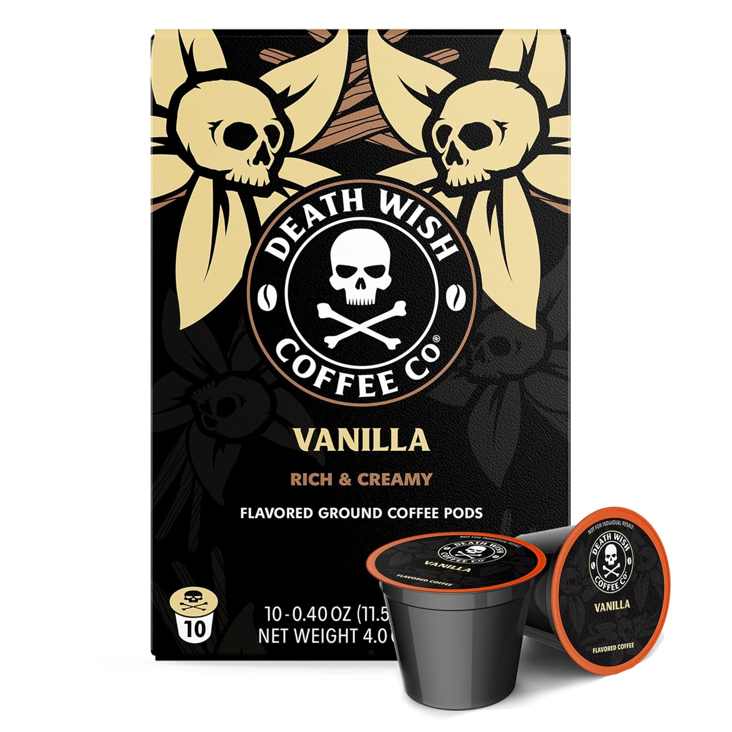 Death Wish Coffee Co. Single Serve Coffee Pods - Vanilla Coffee Pods (10 Count)