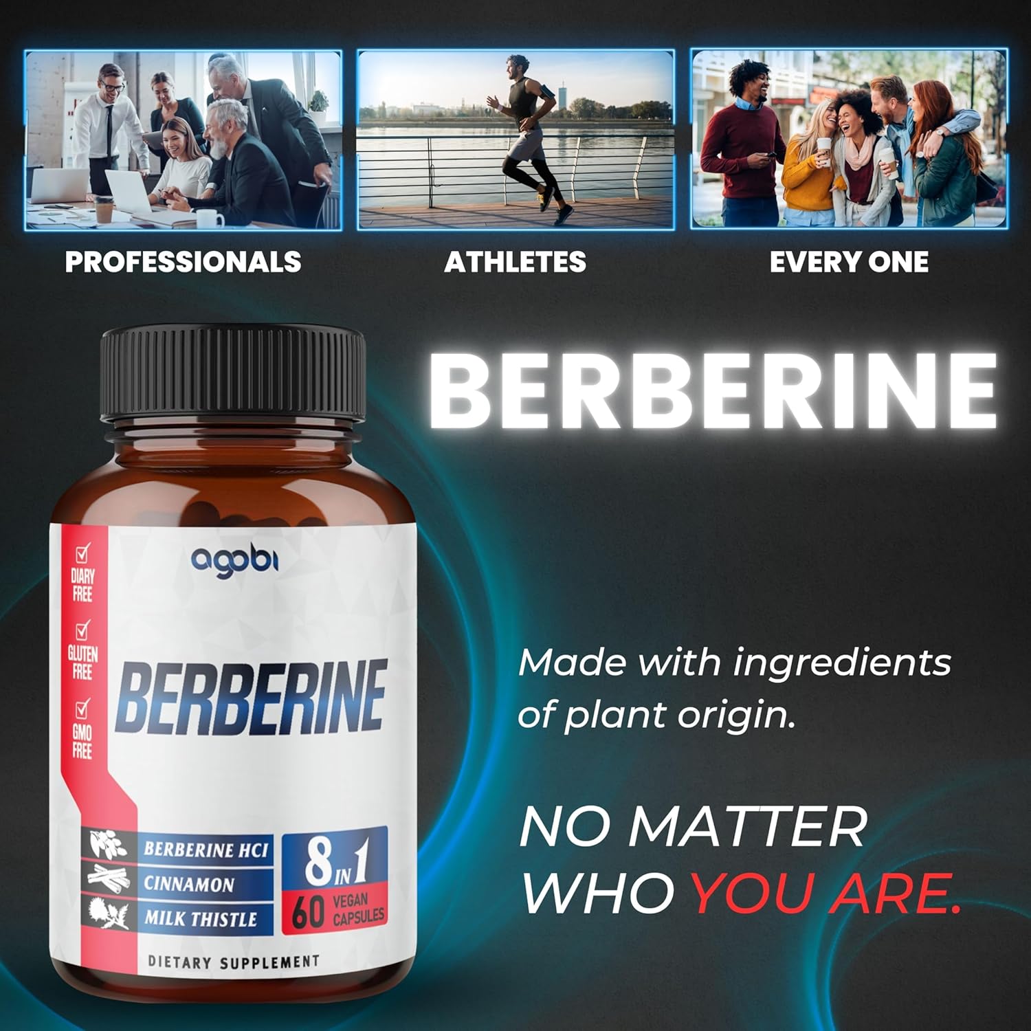 Berberine Supplement With Ceylon, Milk Thistle, Turmeric, Elderberry & More - Support Immune, Cardiovascular & Gastrointestinal - 60 Counts For 2 Months : Health & Household