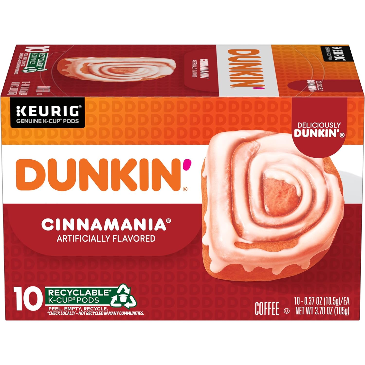 Dunkin' Cinnamania Flavored Coffee, 60 Keurig K-Cup Pods