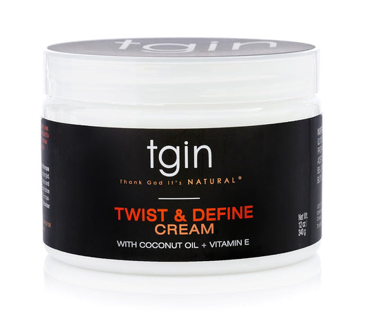 tgin Twist and Define Cream For Natural Hair - Dry Hair - Curly Hair - Hair Styling Product - Curl Cream - Paraben Free - Hair Cream - Type 3c and 4c hair - Styler - 12 Oz