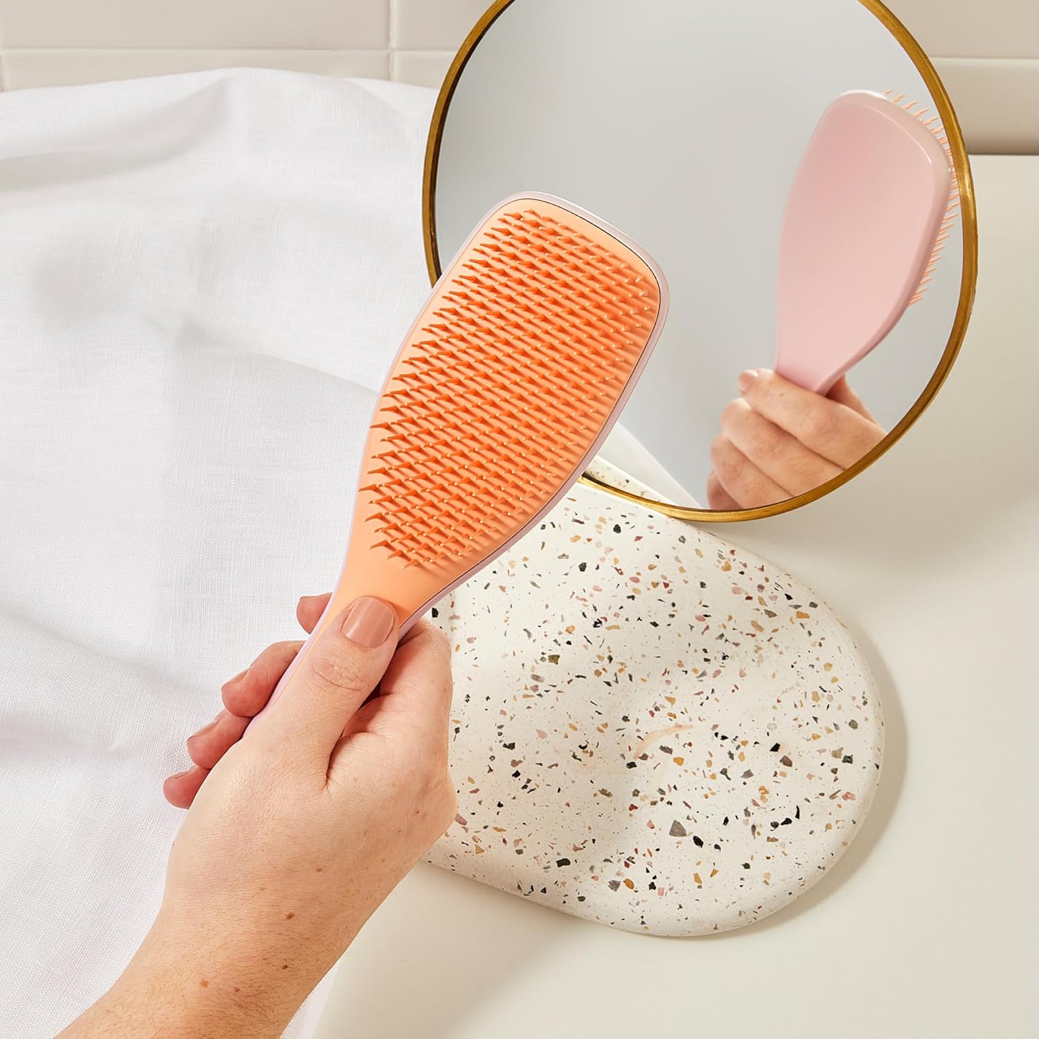 Tangle Teezer | The Mini Ultimate Detangler Hairbrush |Gentle on Wet Hair | Two-Tiered Teeth & Comfortable Handle | Ideal for Kids And Travel | Reduces Knots & Breakage | Salmon Pink & Apricot : Amazon.co.uk: Beauty