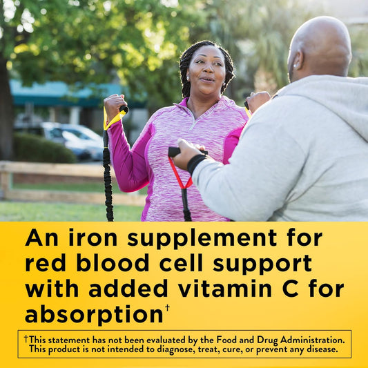 Nature Made Iron 18 Mg Per Serving With Vitamin C, Dietary Supplement For Red Blood Cell Support, 60 Gummies, 30 Day Supply