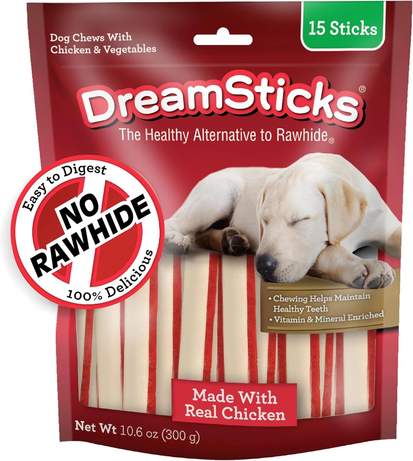 Dreambone Dreamsticks With Real Chicken Chews For Dogs, 15 Count, These Easy-To-Digest Rawhide-Free Chews Are A Dog’S Favorite Distraction