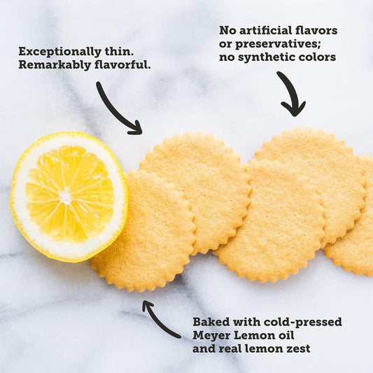 Dewey'S Bakery Lemon Moravian Style Cookie Thins | Baked In Small Batches | Real, Simple Ingredients | Time-Honored Southern Bakery Recipe | Low Calorie Cookie Thins | 28Oz