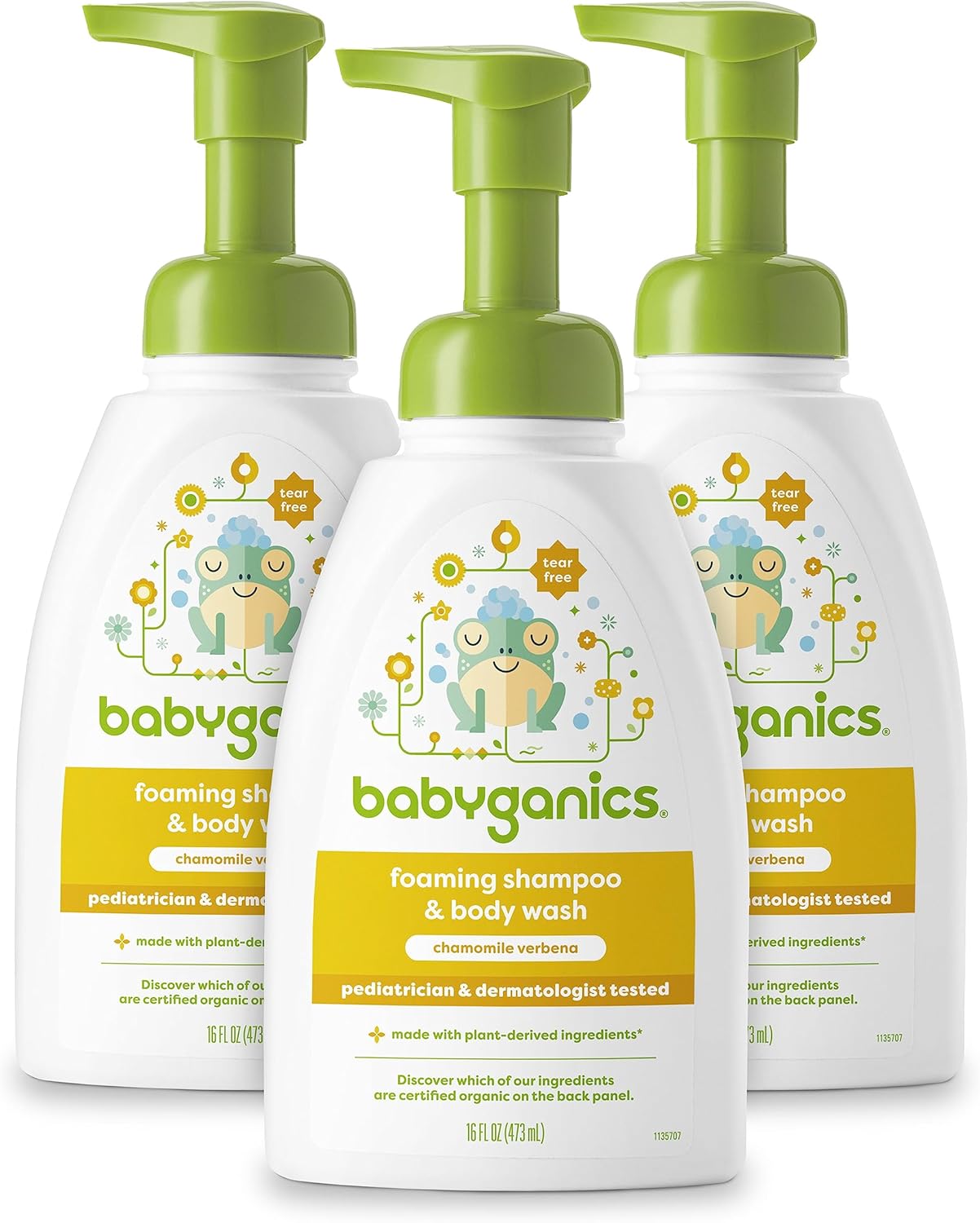 Babyganics Shampoo & Body Wash Pump Bottle, Chamomile Verbena, 16 Oz