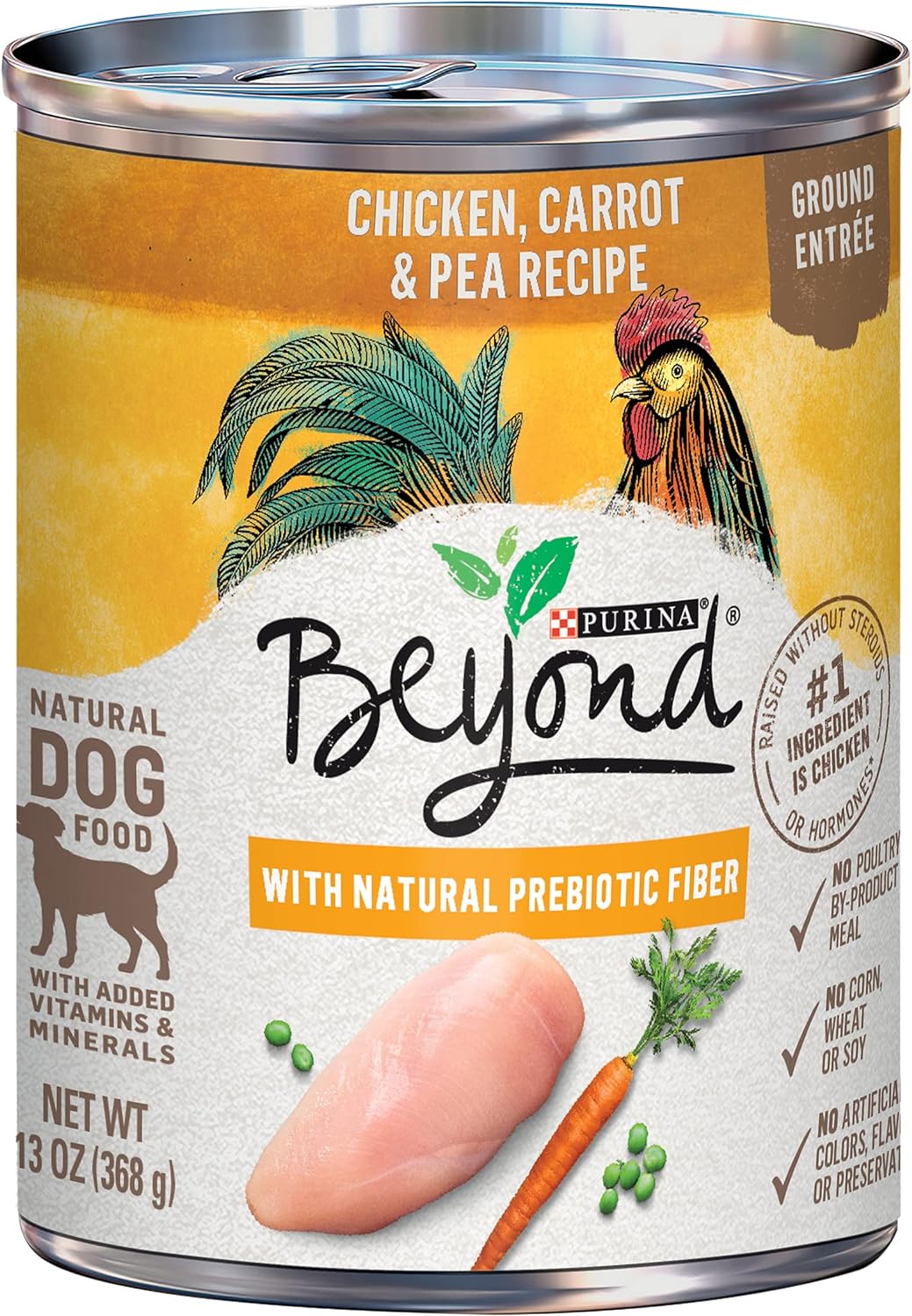 Purina Beyond Grain Free, Natural Pate Wet Dog Food, Grain Free Chicken, Carrot & Pea Recipe - (12) 13 oz. Cans
