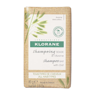 Klorane Ultra-Gentle Shampoo Bar with Oat Milk, Paraben, Preservative and Sulfate Free, Hypoallergenic, Eco-friendly, Biodegradable, Vegan, Dermatologist and Pediatric Tested