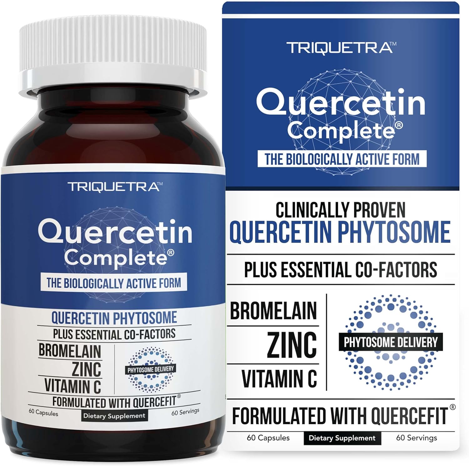 Quercetin Complete Quercetin Phytosome With 50X Higher Absorption, Clinically Proven & Patented Quercefit  Most Effective Form Of Quercetin  Enhanced With Bromelain, Zinc & Vitamin C (60 Capsules)