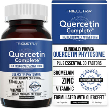 Quercetin Complete Quercetin Phytosome With 50X Higher Absorption, Clinically Proven & Patented Quercefit  Most Effective Form Of Quercetin  Enhanced With Bromelain, Zinc & Vitamin C (60 Capsules)
