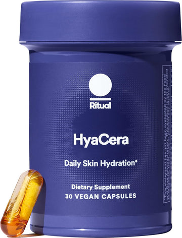 Ritual Hyacera Skin Supplement For Wrinkle Support, With Hyabest And Ceratiq For Skin Hydration Support, Hyaluronic Acid, Glycolipids, Ceramides, Gluten Free, Non Gmo, Vanilla Essence, 30 Day Supply