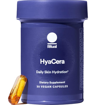 Ritual Hyacera Skin Supplement For Wrinkle Support, With Hyabest® And Ceratiq® For Skin Hydration Support, Hyaluronic Acid, Glycolipids, Ceramides, Gluten Free, Non Gmo, Vanilla Essence, 30 Day Supply
