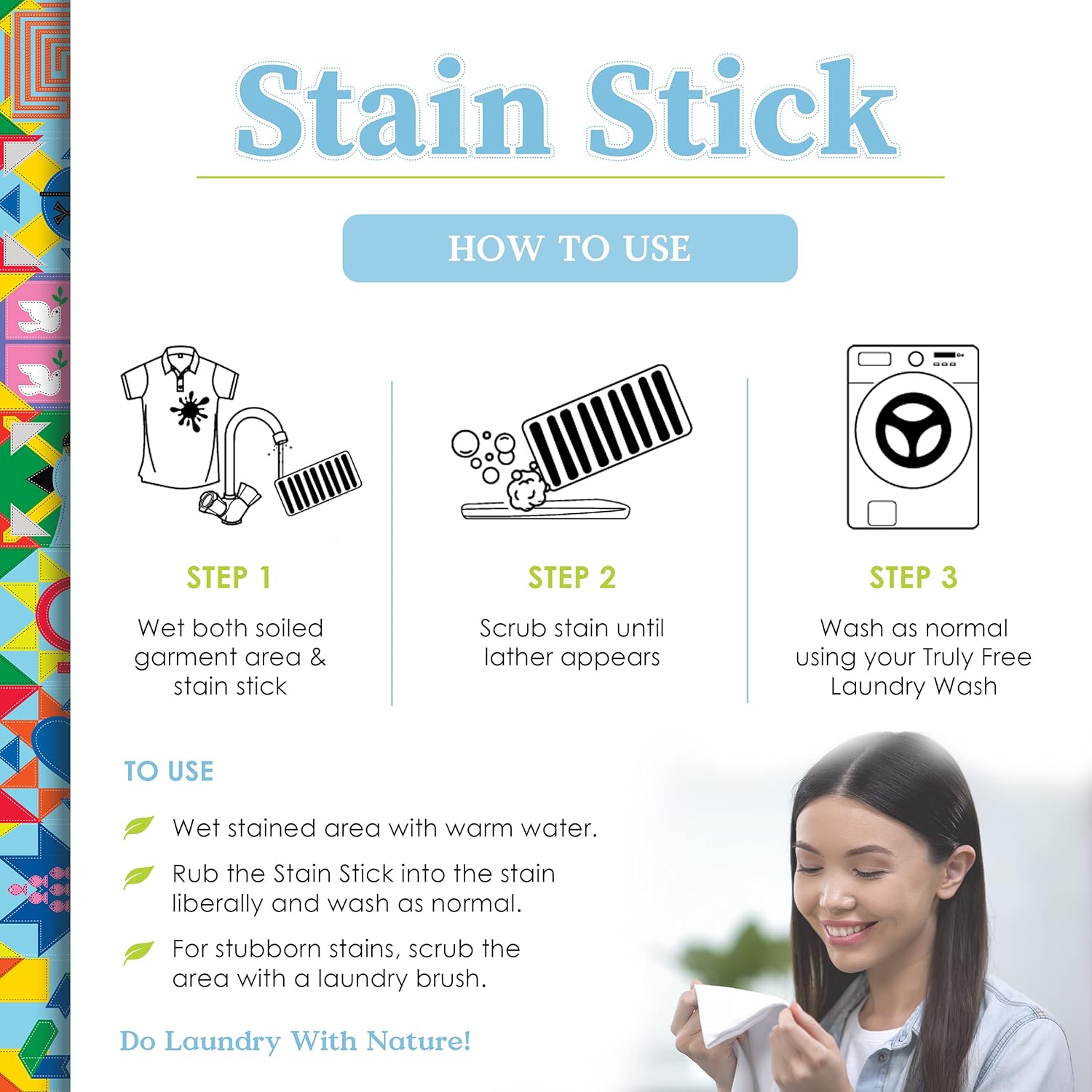 Truly Free Natural Stain Stick - Stain Remover Bar Soap, Gentle on Fabric - Spot Treat Food, Blood, Grass Stains and More - Pet Stain and Odor Remover - Made With Saponified Coconut and Olive Oils : Health & Household