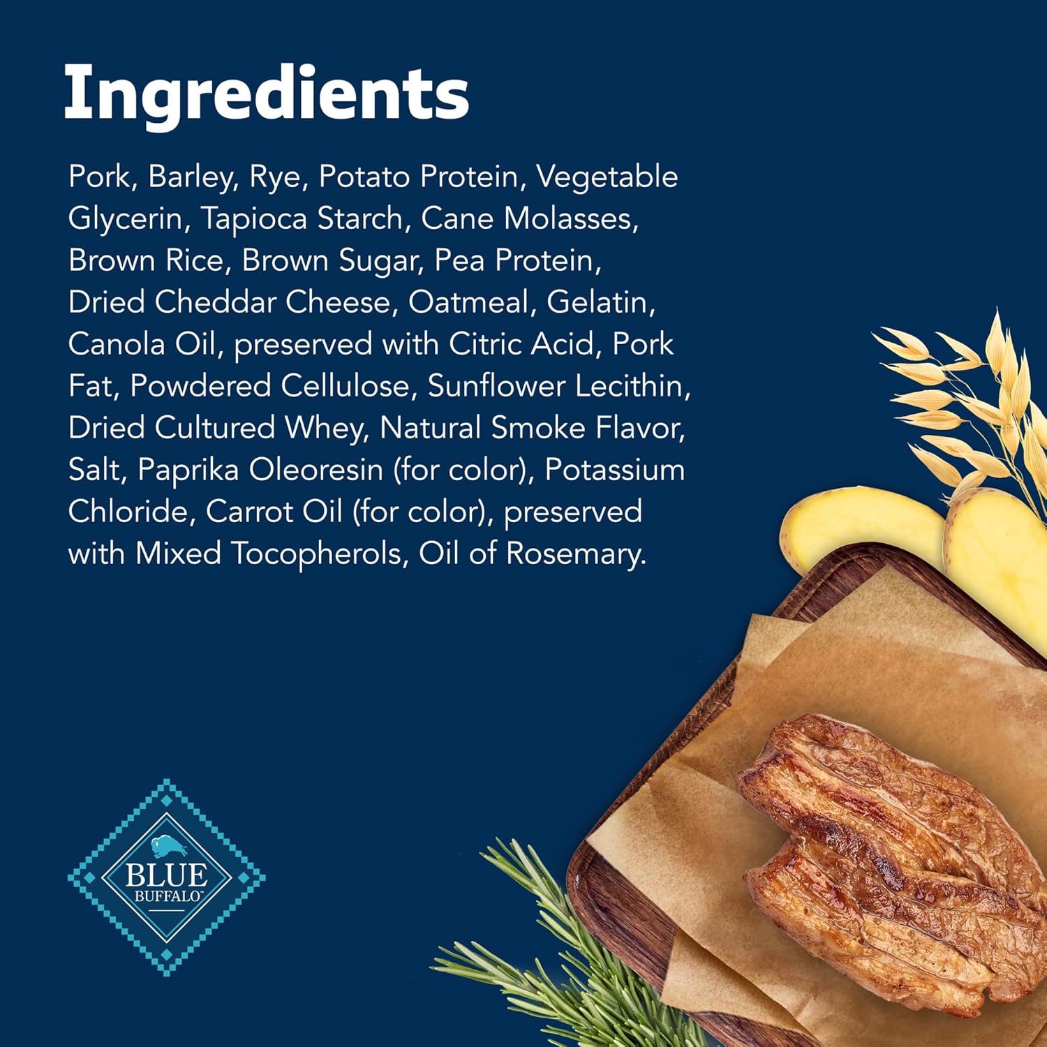 Blue Buffalo Sizzlers Bacon-Style Dog Treats with Real USA Pork, Cheddar Flavor, 15-oz. Bag : Pet Supplies