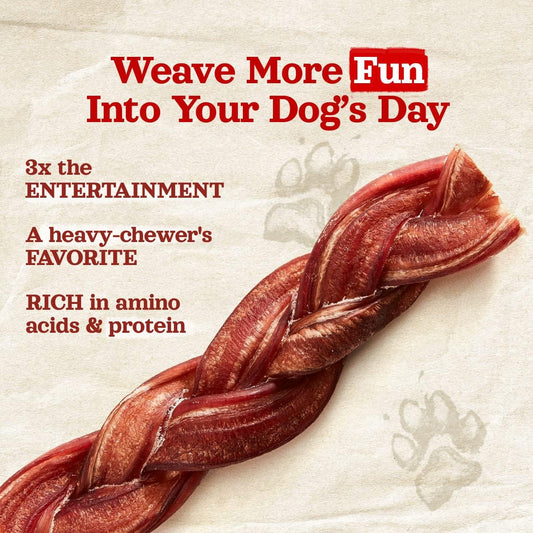 Natural Farm Odor-Free Braided Bully Sticks (6 Inch, 10 Pack) - 100% Grass-Fed Beef, Grain-Free, Low Fat & Fully Digestible Dental Treats - Safest Long Lasting Pizzle Chews To Keep Your Dog Busy