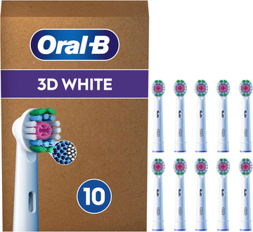 Oral-B Pro 3D White Toothbrush Heads, Pack Of 10 Counts, Suitable For Mailbox