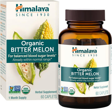 Himalaya Organic Bitter Melon For Glucose Metabolism, 660 Mg, 60 Caplets, 1 Month Supply