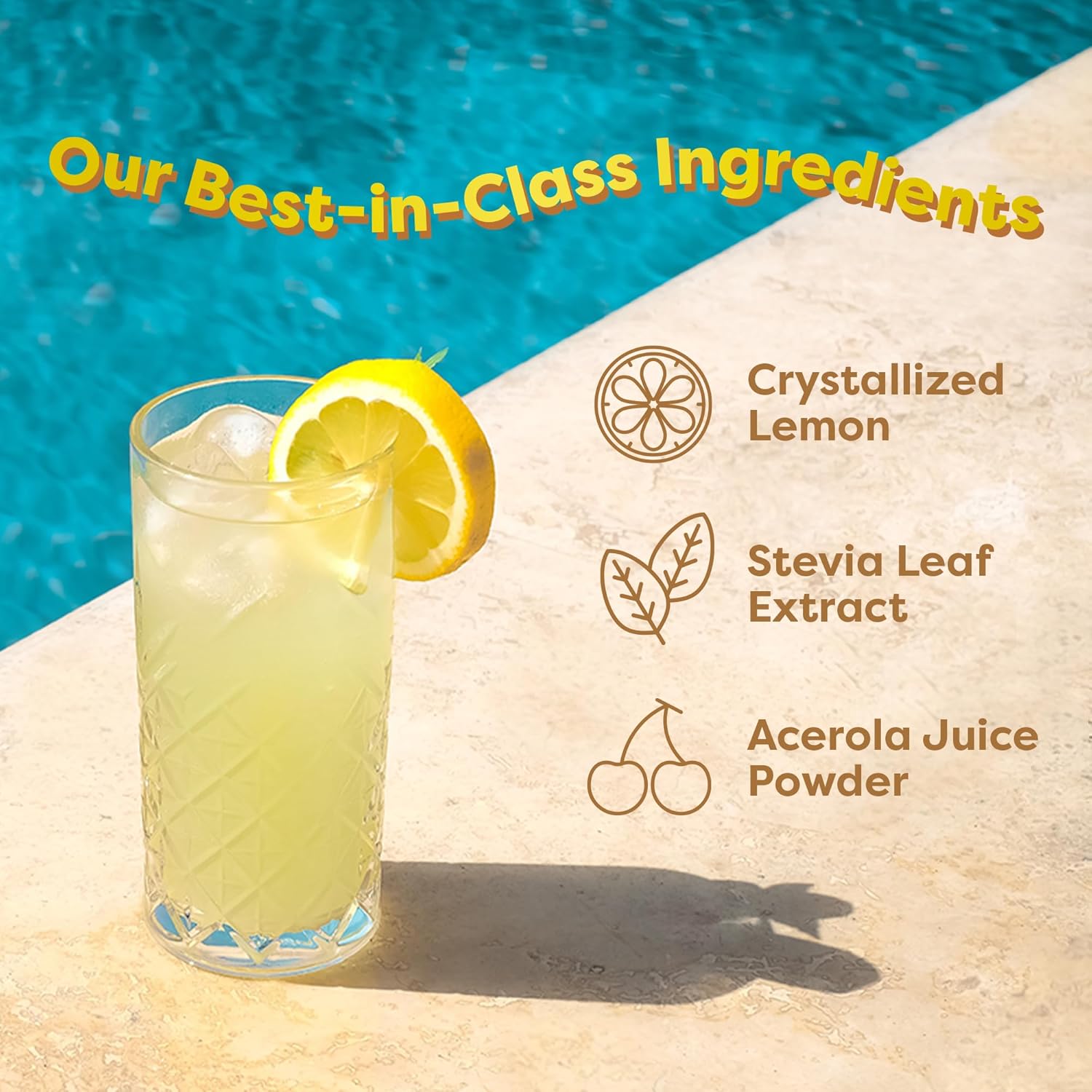 Flavcity Superfood Lemonade Drink Mix - Sugar-Free Lemonade Powder With Real Crystallized Lemon & Organic Acerola - 100% Dv Vitamin C - Keto, Gluten-Free, Non-Gmo (30 Servings) : Grocery & Gourmet Food