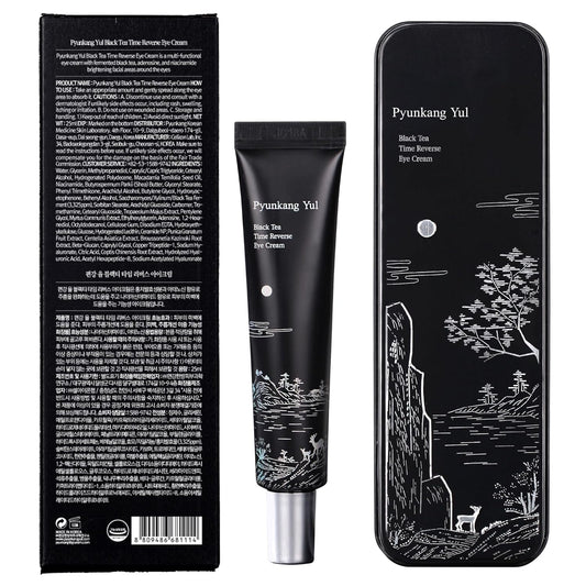 Pyunkang Yul Black Tea Time Reverse Eye Cream, Luxurious Firming, Hyaluronic Acids, Ceramide Rich Nourishment, Moisture Barrier And Peptides Increasing Skin Elasticity, Fermented Black Tea 0.85 Fl.Oz