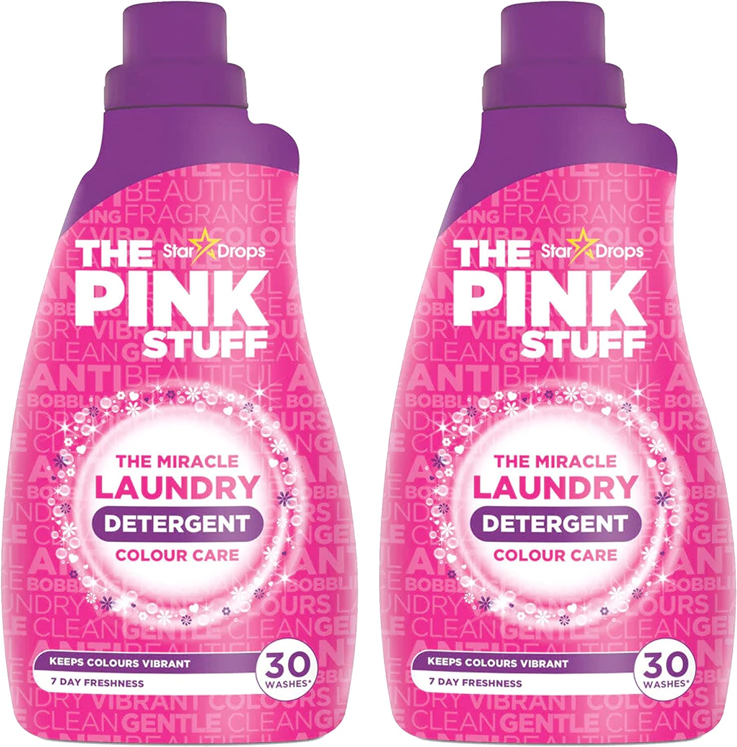 Stardrops - The Pink Stuff - The Miracle Laundry Detergent Color Care Liquid - 32Oz Pack Of 2