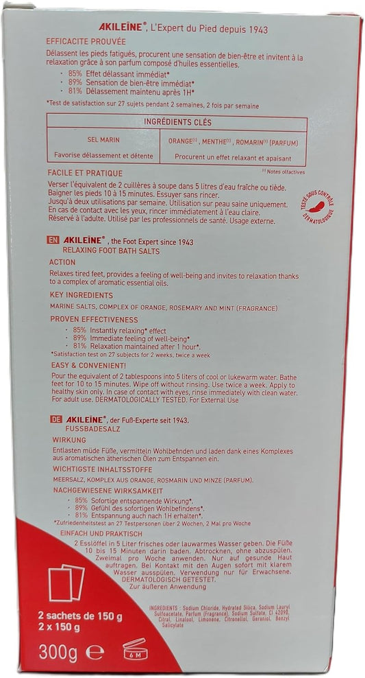 Akileïne Relaxing Foot Bath Salts 6 x 20g