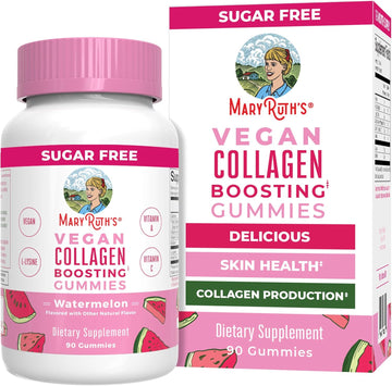 Maryruth Organics Vegan Collagen For Women & Men, Collagen Boosting Gummies, Skin Care, Lysine, Vitamin C, Vitamin A, Amla, Supplement For Hair & Skin, Vegan, Non-Gmo, Gluten Free, 90 Servings