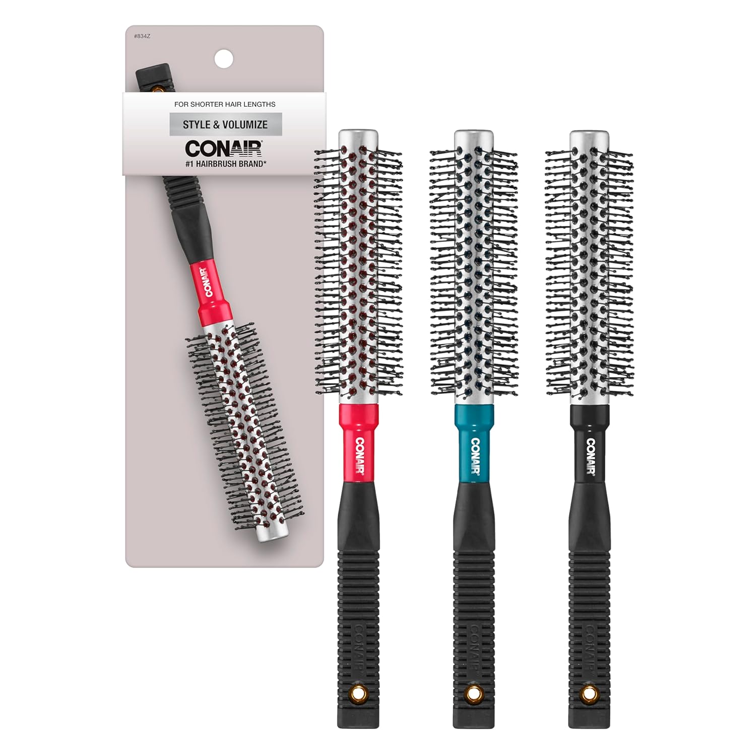 Conair Salon Results Round Hair Brush - Hair Brush Blow Dryer - Large Round Brush For Blow Out - Nylon Bristles - Curly Hair Brush - Hair Brushes For Women - Hair Brushes For Women