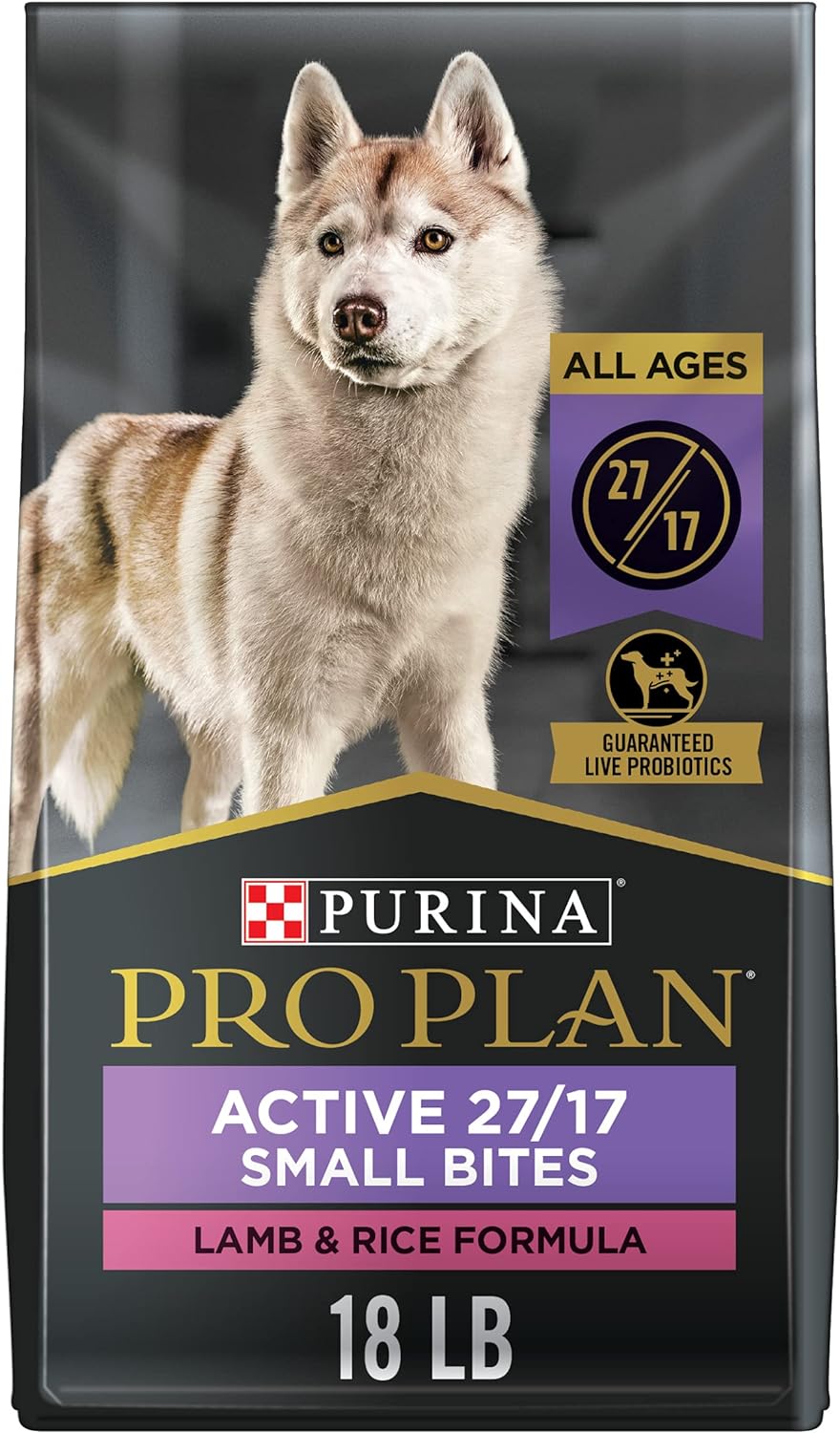 Purina Pro Plan High Protein, Small Bites Dog Food, SPORT 27/17 Lamb & Rice Formula - 18 lb. Bag
