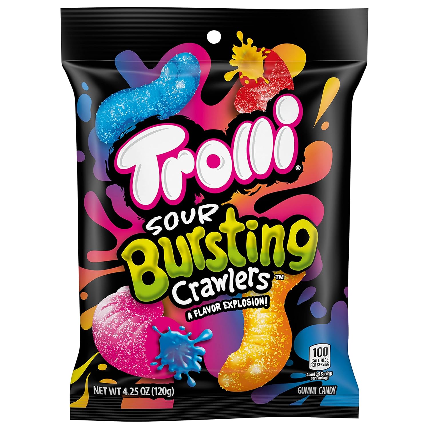 Trolli Sour Bursting Crawlers, Sour Gummy Candy, 4.25 Ounce (Pack Of 12)