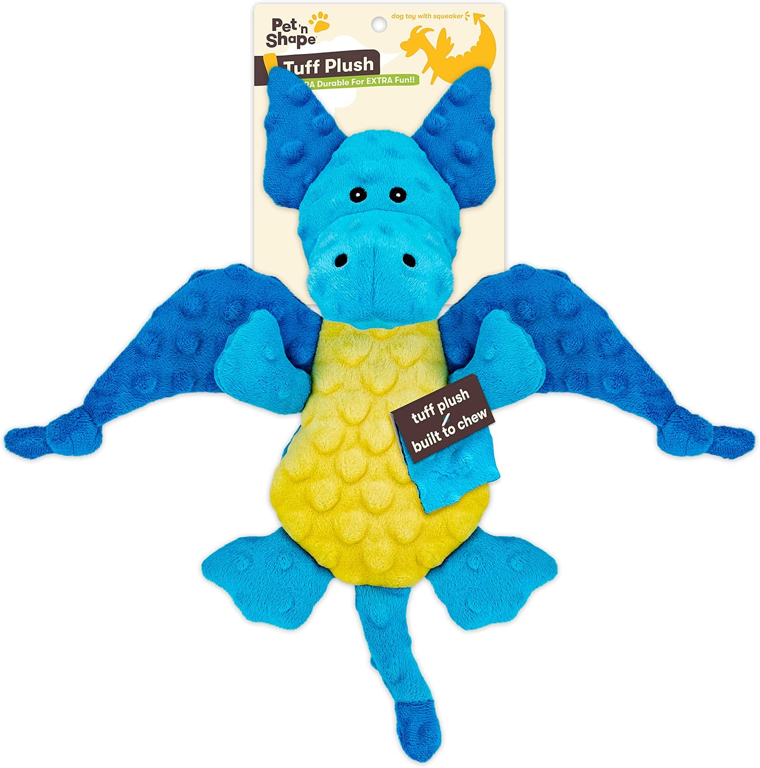 Pet 'N Shape Tuff No Stuffing Plush Flying Dragon Dog Toy