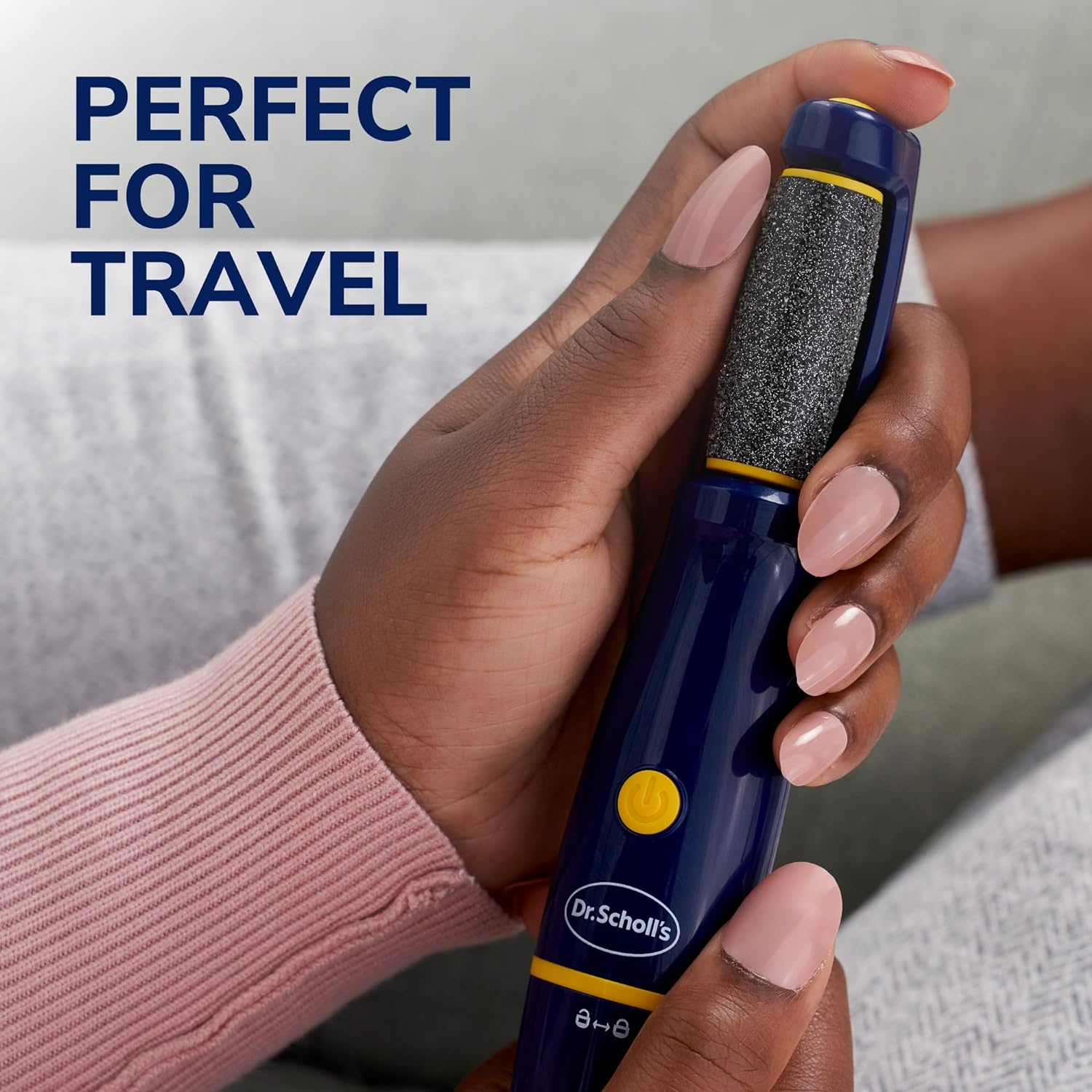 Dr. Scholl's Callus Remover Electronic Foot File, Electric Hard Skin Removal for Feet, Effortless Soft Smooth Skin in Minutes, Perfect for Travel, for Women & Men, AAA Batteries Included : Beauty & Personal Care